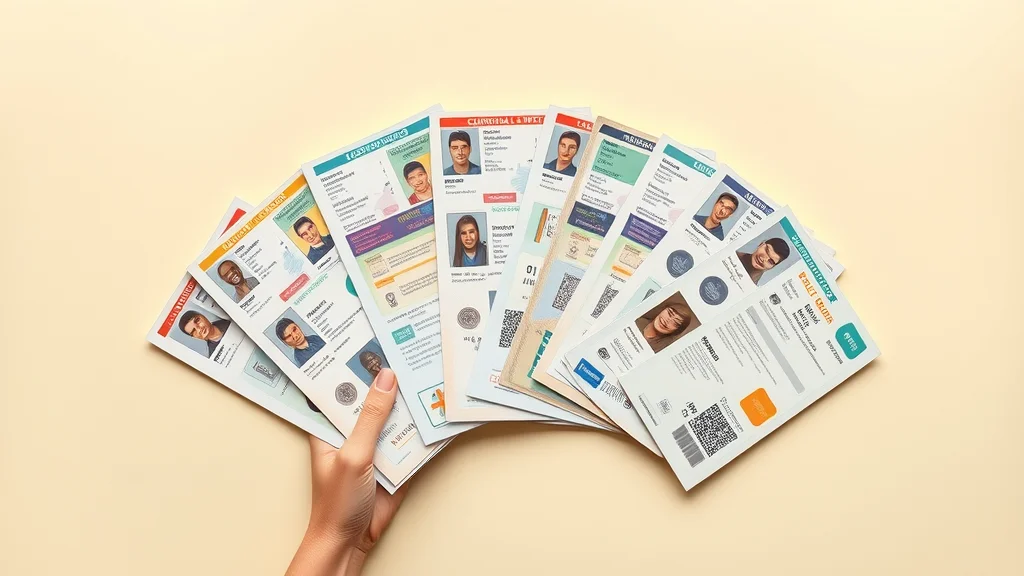 diverse acceptable identification cards for notarization, arranged as infographic